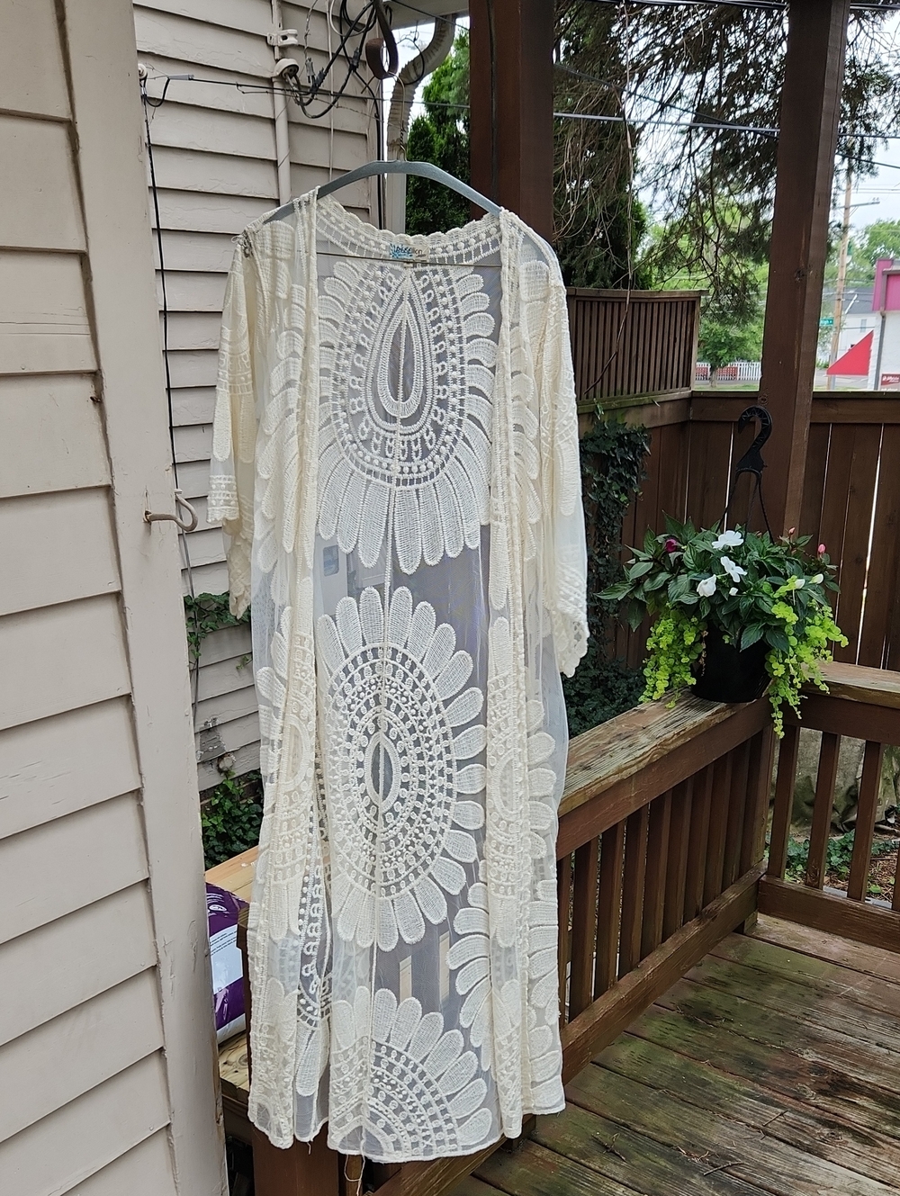 Rebellion Cream Crochet Lace Maxi Skirt Cover-Up